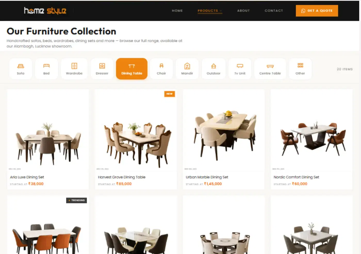 Home Style Furnitures — Website — example 3 of 4