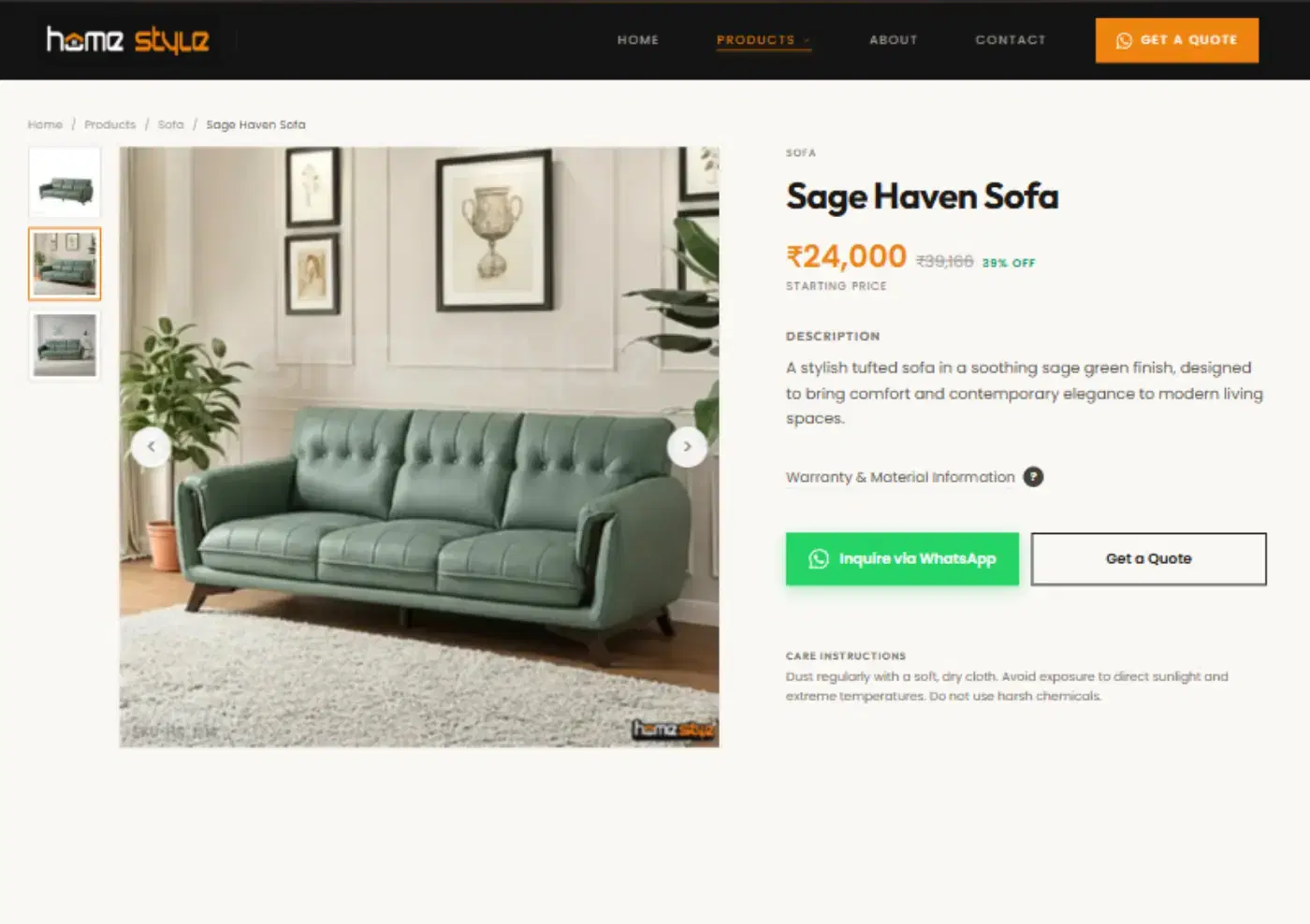 Home Style Furnitures — Website — example 4 of 4